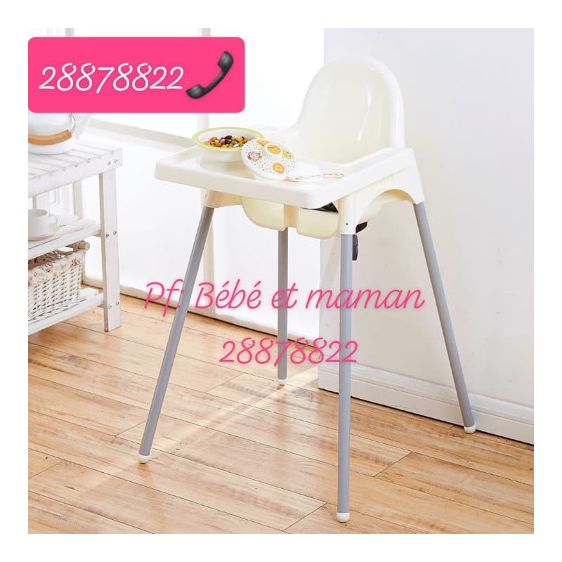 chaise haute bébé Slim blanc